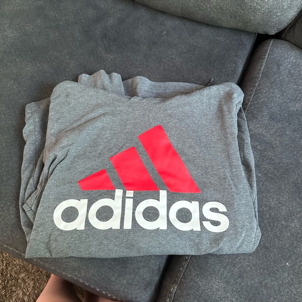adidas Heather Gray Casual Tee with Subtle Logo